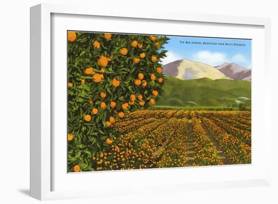 San Gabriel Mountains from South Pasadena, California-null-Framed Art Print