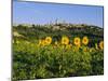 San Gimignano and Field of Sunflowers, Tuscany, Italy-Bruno Morandi-Mounted Photographic Print