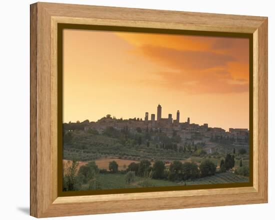 San Gimignano at Sunset, Siena Province, Tuscany, Italy, Europe-Sergio Pitamitz-Framed Premier Image Canvas