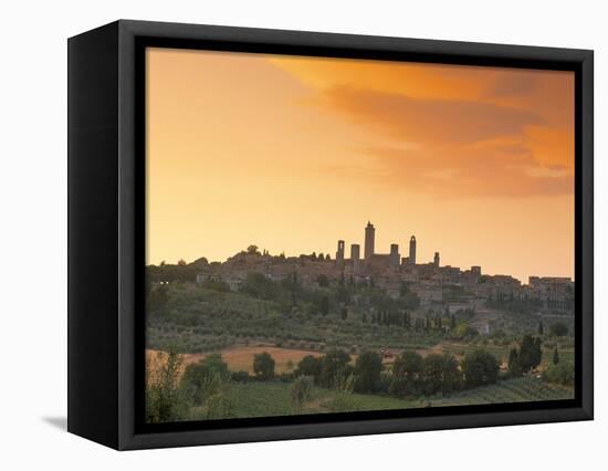 San Gimignano at Sunset, Siena Province, Tuscany, Italy, Europe-Sergio Pitamitz-Framed Premier Image Canvas