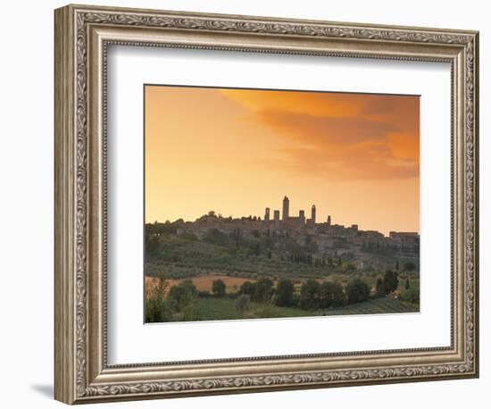 San Gimignano at Sunset, Siena Province, Tuscany, Italy, Europe-Sergio Pitamitz-Framed Photographic Print