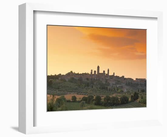 San Gimignano at Sunset, Siena Province, Tuscany, Italy, Europe-Sergio Pitamitz-Framed Photographic Print