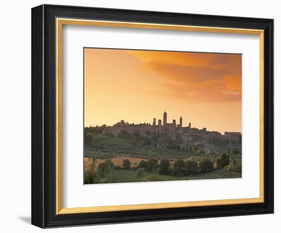 San Gimignano at Sunset, Siena Province, Tuscany, Italy, Europe-Sergio Pitamitz-Framed Photographic Print