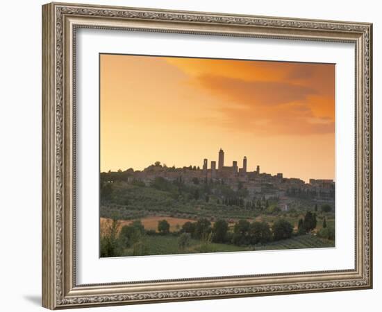 San Gimignano at Sunset, Siena Province, Tuscany, Italy, Europe-Sergio Pitamitz-Framed Photographic Print