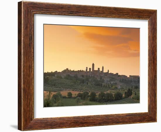 San Gimignano at Sunset, Siena Province, Tuscany, Italy, Europe-Sergio Pitamitz-Framed Photographic Print