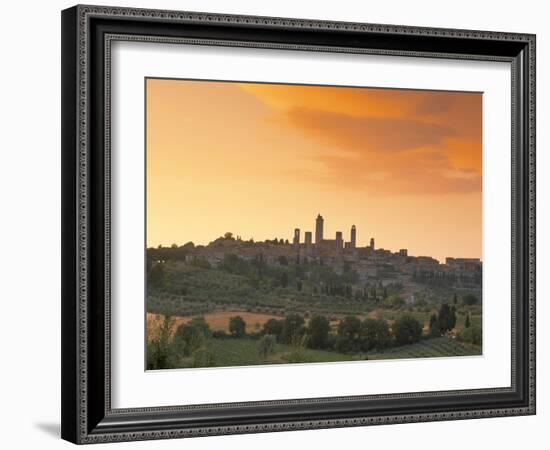 San Gimignano at Sunset, Siena Province, Tuscany, Italy, Europe-Sergio Pitamitz-Framed Photographic Print