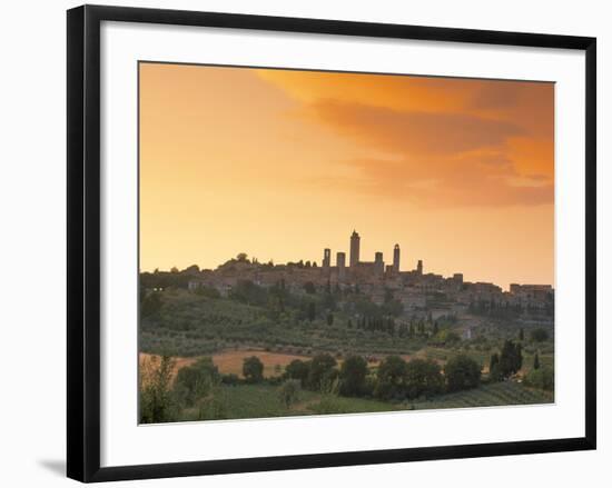 San Gimignano at Sunset, Siena Province, Tuscany, Italy, Europe-Sergio Pitamitz-Framed Photographic Print
