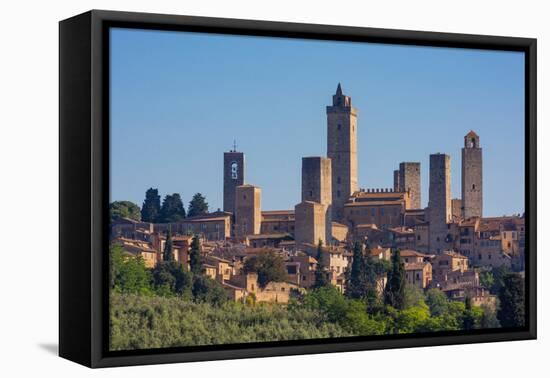 San Gimignano, Siena Province, Tuscany, Italy. The famous towers of the medieval town. The histo...-null-Framed Premier Image Canvas