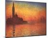 San Giorgio Maggiore by Twilight, c.1908-Claude Monet-Mounted Art Print