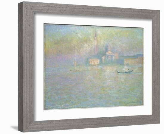 San Giorgio Maggiore, Venice, 1908 (Oil on Canvas)-Claude Monet-Framed Giclee Print