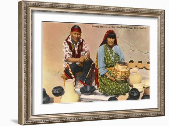 San Ildefonso Pottery Makers, New Mexico-null-Framed Art Print