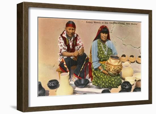 San Ildefonso Pottery Makers, New Mexico-null-Framed Art Print