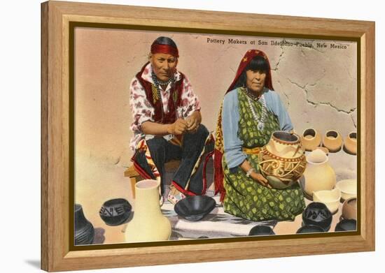 San Ildefonso Pottery Makers, New Mexico-null-Framed Stretched Canvas