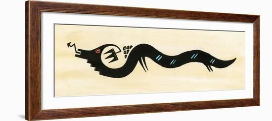 San Ildefonso Pueblo Horned Serpent of the Underworld, Avan Yu, New Mexico-null-Framed Giclee Print