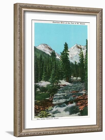 San Isabel National Forest, CO, View of Mount Blance at Foot of the Huerfano River-Lantern Press-Framed Art Print