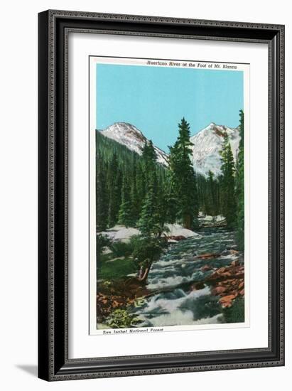 San Isabel National Forest, CO, View of Mount Blance at Foot of the Huerfano River-Lantern Press-Framed Art Print