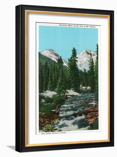 San Isabel National Forest, CO, View of Mount Blance at Foot of the Huerfano River-Lantern Press-Framed Art Print