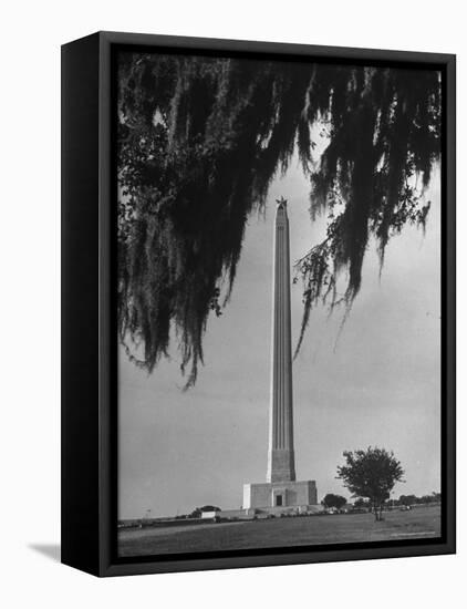 San Jacinto Memorial Top of Monument Framed by Tree Branches Encased in Spanish Moss-Alfred Eisenstaedt-Framed Premier Image Canvas
