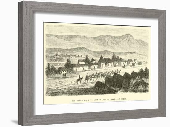 San Jeronimo, a Village in the Quebrada of Cuzco-Édouard Riou-Framed Giclee Print