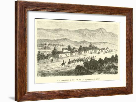 San Jeronimo, a Village in the Quebrada of Cuzco-Édouard Riou-Framed Giclee Print