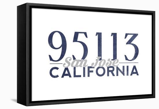 San Jose, California - 95113 Zip Code (Blue)-Lantern Press-Framed Stretched Canvas