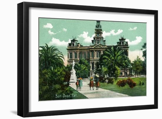 San Jose, California - Exterior View of City Hall-Lantern Press-Framed Art Print