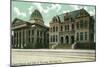 San Jose, California - Exterior View of Court House and Hall of Records-Lantern Press-Mounted Art Print