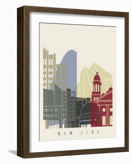 San Jose Skyline Poster-paulrommer-Framed Art Print