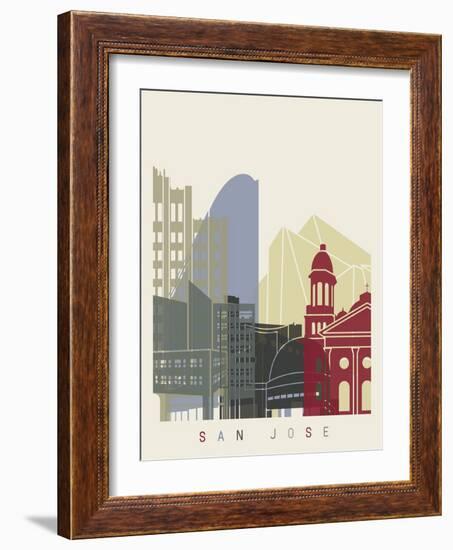 San Jose Skyline Poster-paulrommer-Framed Art Print