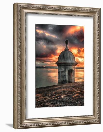 San Juan Bay Sunset With A Sentry Post-George Oze-Framed Photographic Print