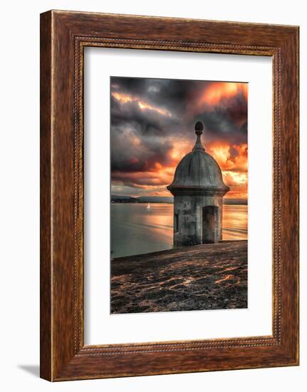 San Juan Bay Sunset With A Sentry Post-George Oze-Framed Photographic Print