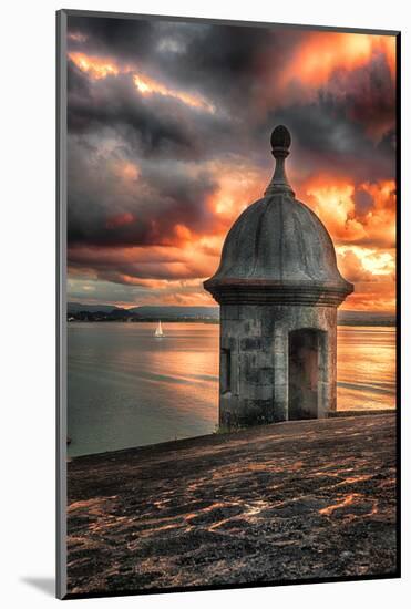 San Juan Bay Sunset With A Sentry Post-George Oze-Mounted Photographic Print