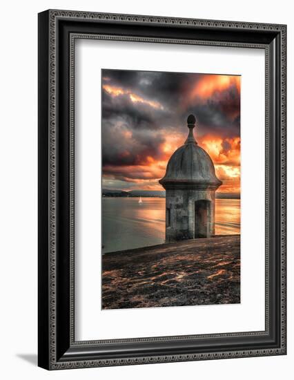 San Juan Bay Sunset With A Sentry Post-George Oze-Framed Photographic Print