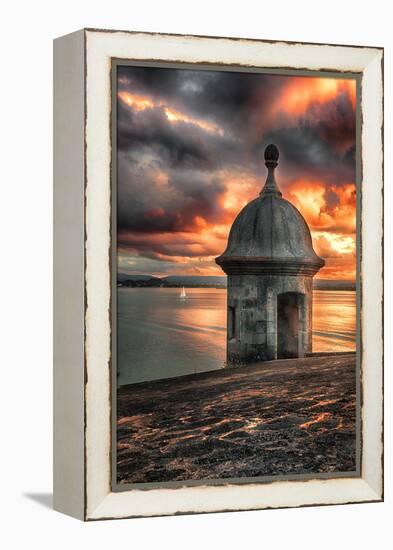 San Juan Bay Sunset With A Sentry Post-George Oze-Framed Premier Image Canvas