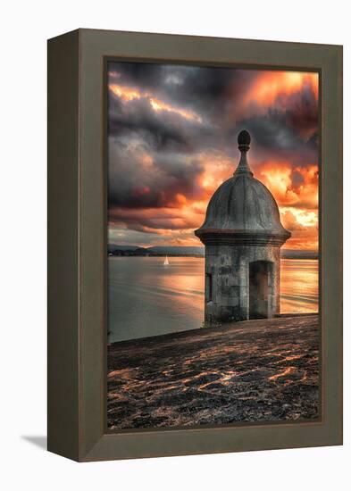 San Juan Bay Sunset With A Sentry Post-George Oze-Framed Premier Image Canvas