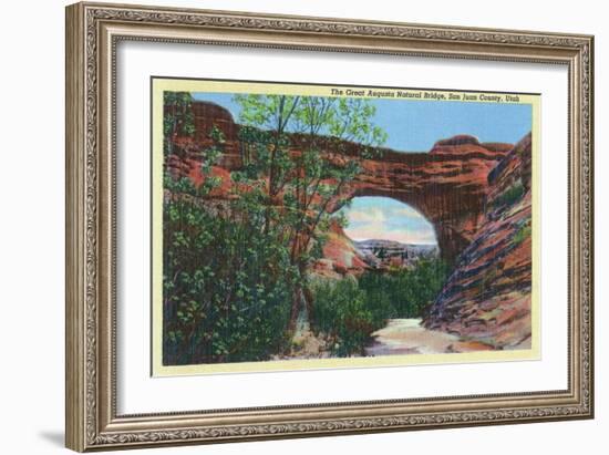 San Juan County, Utah, View of the Great Augusta Natural Bridge-Lantern Press-Framed Art Print