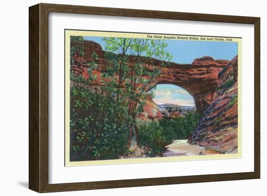 San Juan County, Utah, View of the Great Augusta Natural Bridge-Lantern Press-Framed Art Print