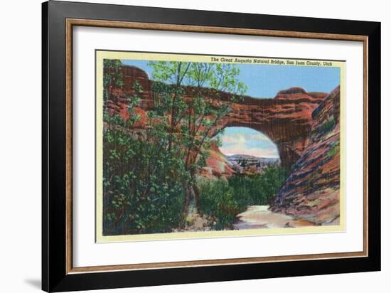 San Juan County, Utah, View of the Great Augusta Natural Bridge-Lantern Press-Framed Art Print