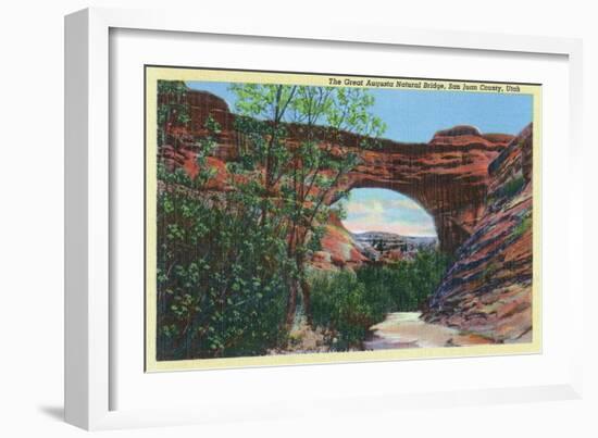 San Juan County, Utah, View of the Great Augusta Natural Bridge-Lantern Press-Framed Art Print