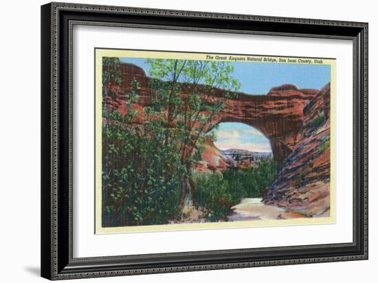 San Juan County, Utah, View of the Great Augusta Natural Bridge-Lantern Press-Framed Art Print