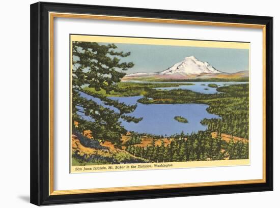 San Juan Islands, Mt. Baker, Washington-null-Framed Art Print