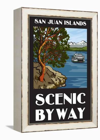 San Juan Islands Scenic Byway, Washington - Official Logo-Lantern Press-Framed Stretched Canvas
