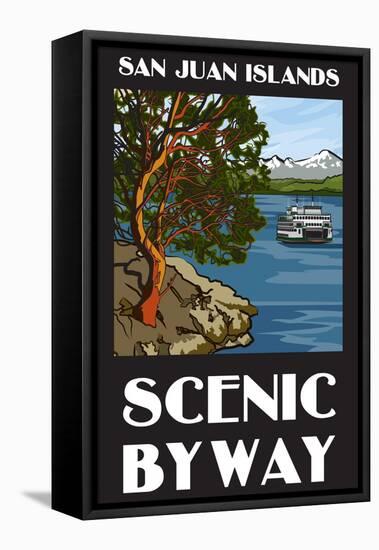 San Juan Islands Scenic Byway, Washington - Official Logo-Lantern Press-Framed Stretched Canvas