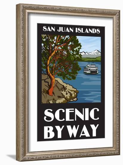 San Juan Islands Scenic Byway, Washington - Official Logo-Lantern Press-Framed Art Print