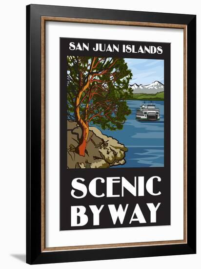 San Juan Islands Scenic Byway, Washington - Official Logo-Lantern Press-Framed Art Print