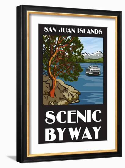 San Juan Islands Scenic Byway, Washington - Official Logo-Lantern Press-Framed Art Print