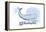San Juan Islands, Washington - Whale - Blue - Coastal Icon-Lantern Press-Framed Stretched Canvas