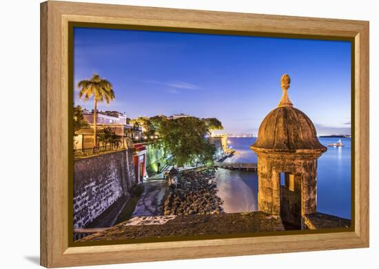San Juan, Puerto Rico Coast at Paseo De La Princesa.-SeanPavonePhoto-Framed Premier Image Canvas