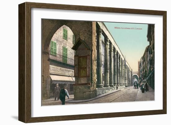 San Lorenzo Colonnade, Milan, Italy-null-Framed Art Print