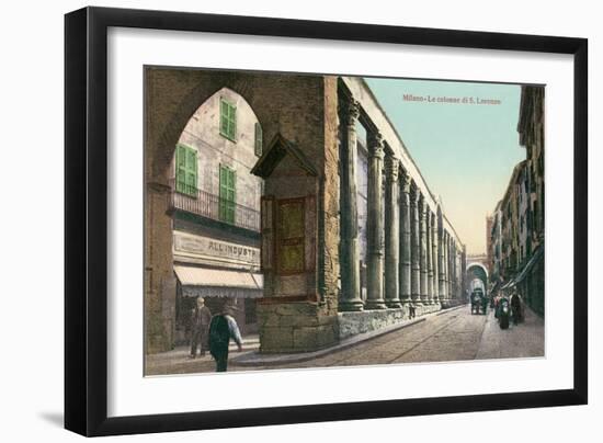 San Lorenzo Colonnade, Milan, Italy-null-Framed Art Print